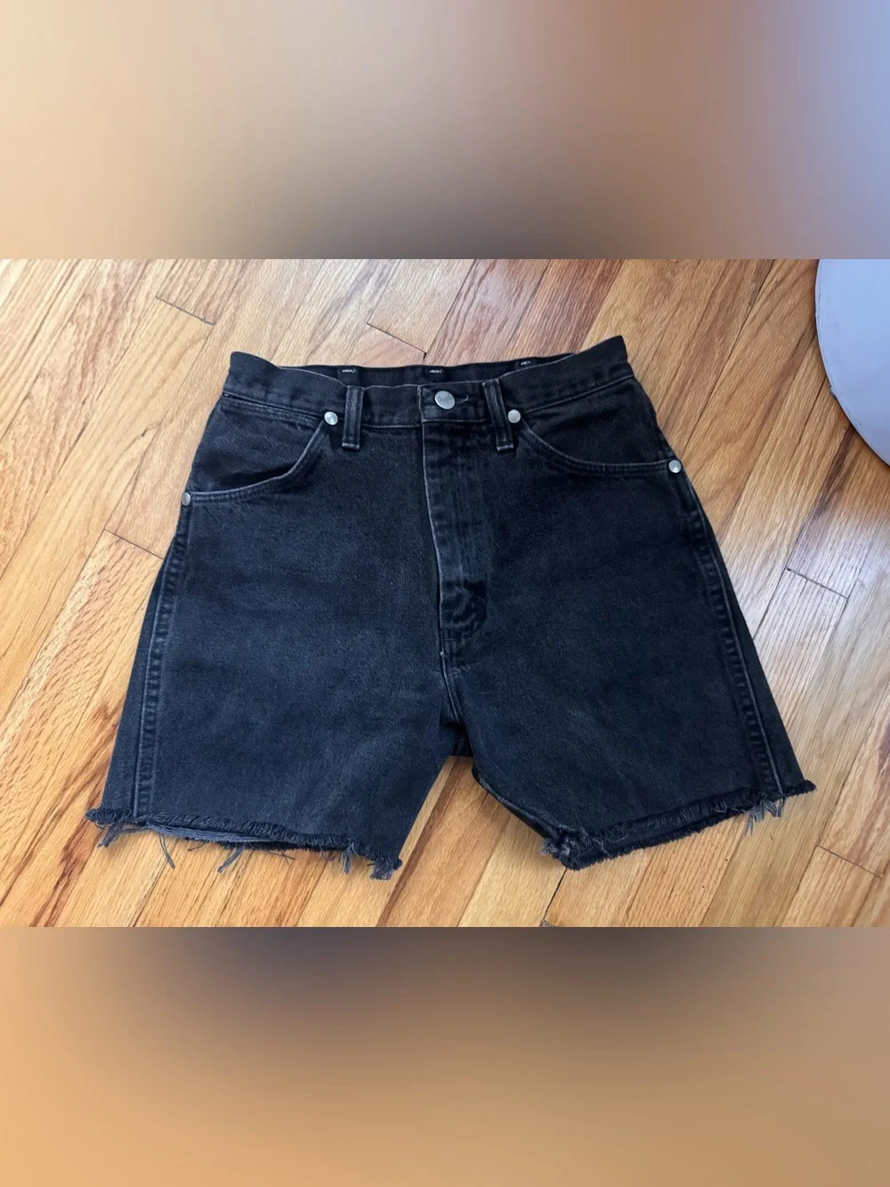 Black vintage wrangler denim shorts